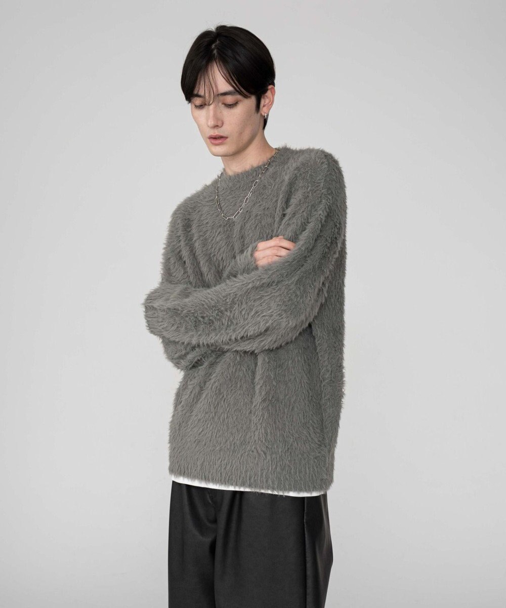 WEGO 【2025秋冬新作/ユニセックス着用ITEM/MLサイズ展開】フェザーニットプルオーバー 