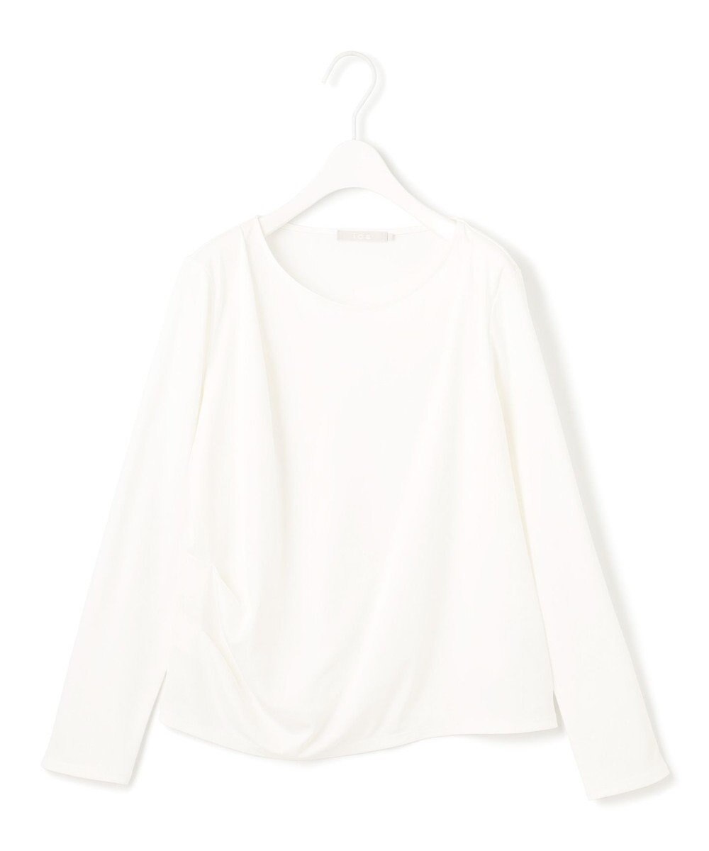 ICB L 【洗える】 PlaXフィラメントジャージー ドレープカットソー 