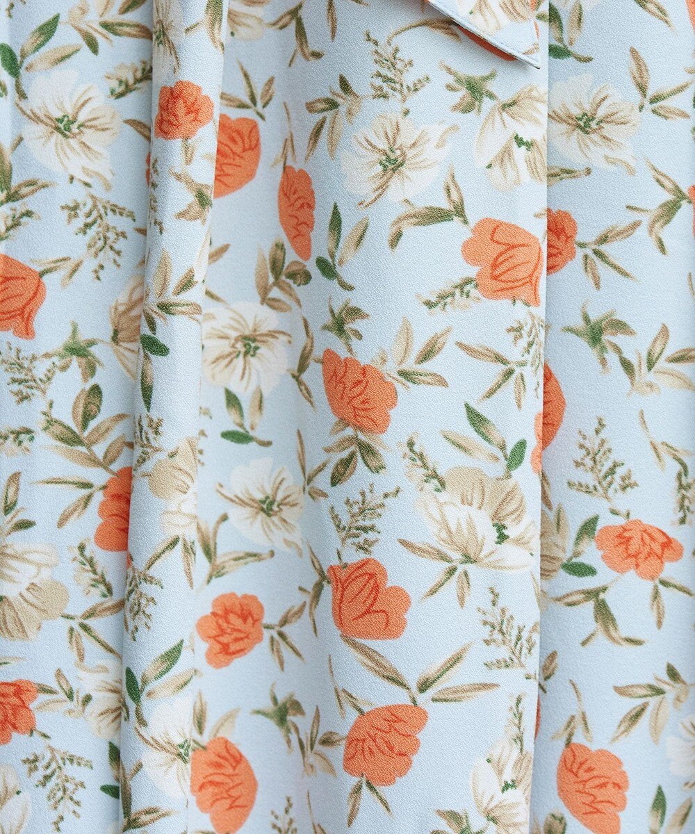 Tiaclasse 【洗える】異素材を組み合わせた花柄リブニットコンビワンピース 