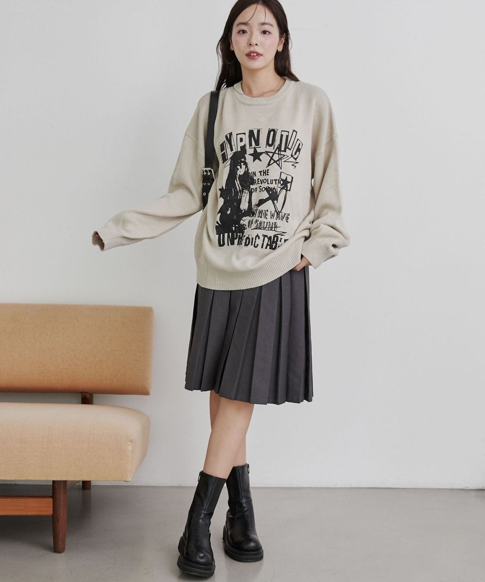 WEGO グラフィックニットBIGプルオーバー 