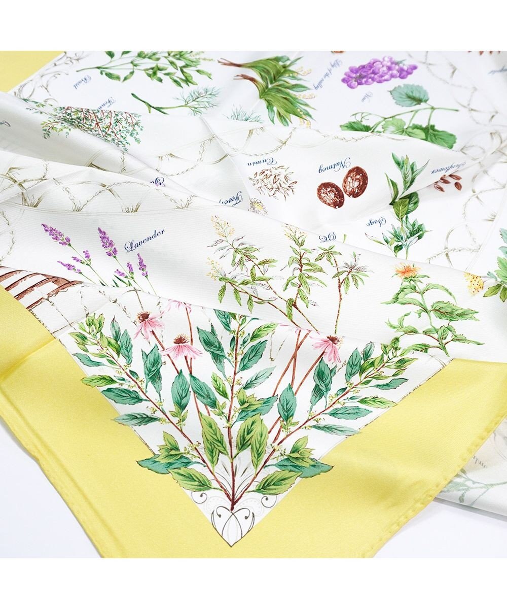 Marca ＜春の新色！＞【伝統横濱スカーフ】ハーブガーデン 大判 シルクツイル スカーフ 