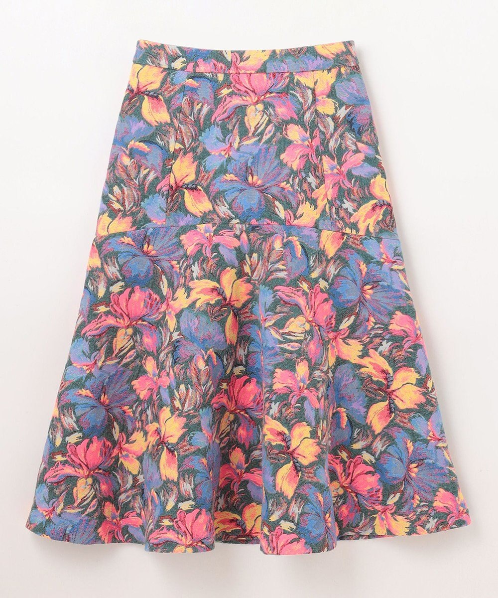 GRACE CONTINENTAL フラワージャガードフレアスカート 