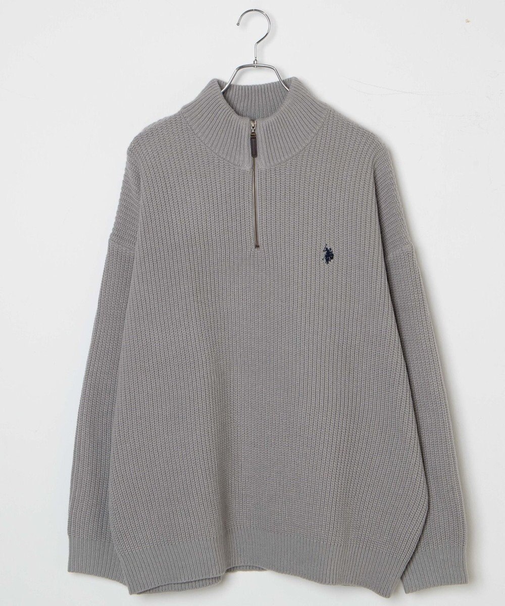 WEGO U.S. POLO ASSN.|別注畔編みハーフジップセーター 