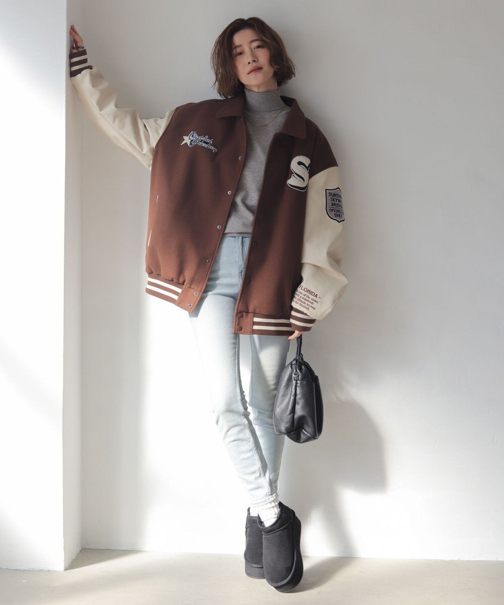 WEGO 【25年秋冬新作/ユニセックス着用ITEM/SMLサイズ展開】メルトンワッペンスタジャン 