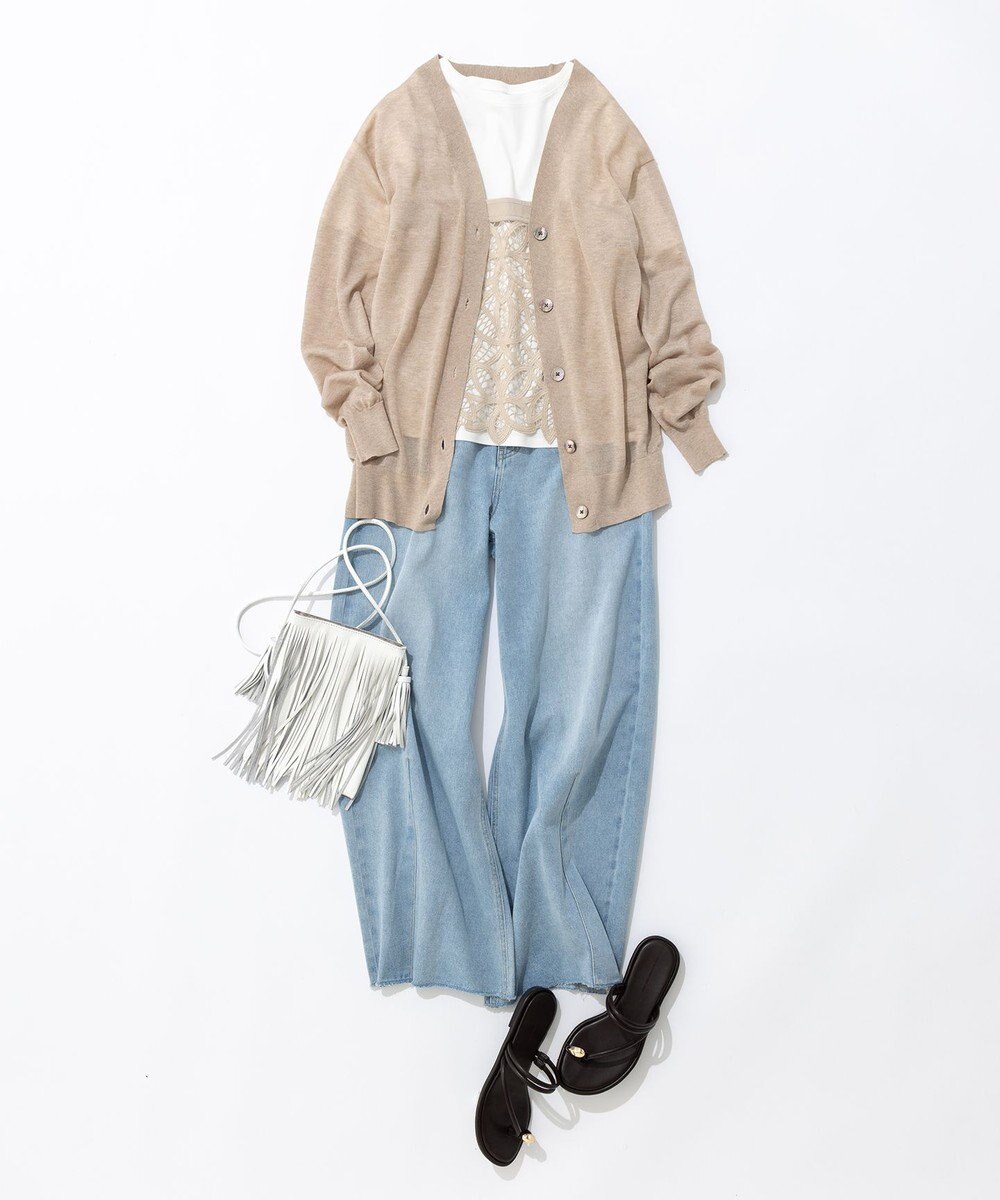 23区 【SLOW/一部店舗限定】LIGHT DENIM バレルワイド パンツ 