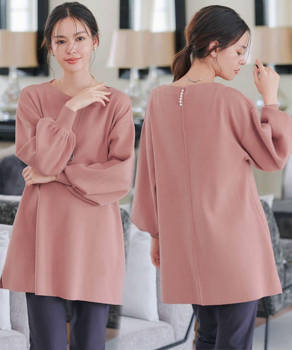 Tiaclasse L 【安田美沙子さん着用・洗える】ボリュームパフスリーブニットチュニック 