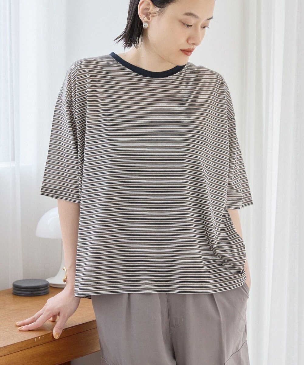 AMERICAN HOLIC シアーレトロボーダー半袖プルオーバー 