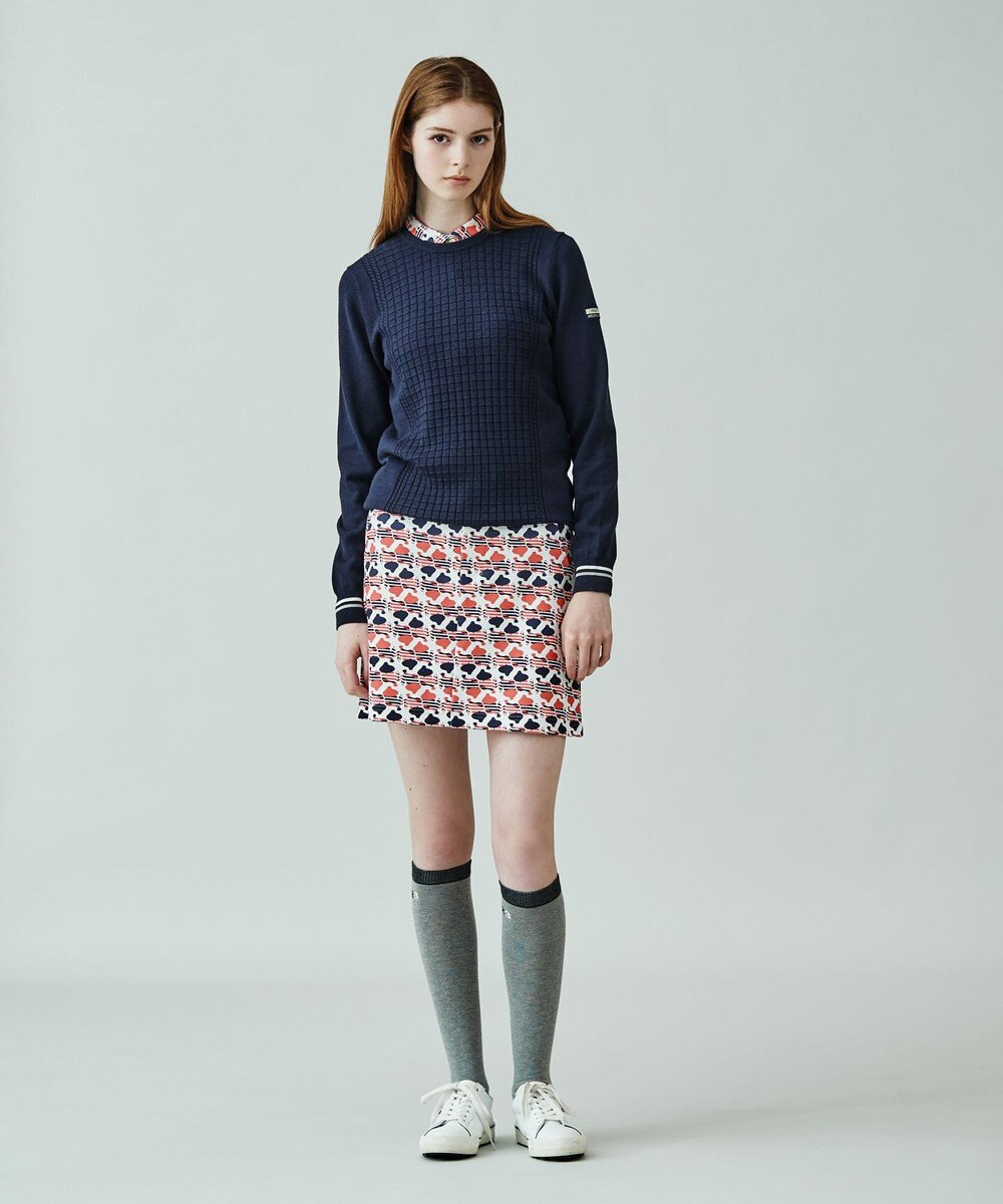 23区GOLF 【WOMEN】【洗える】格子柄  カラーニット 