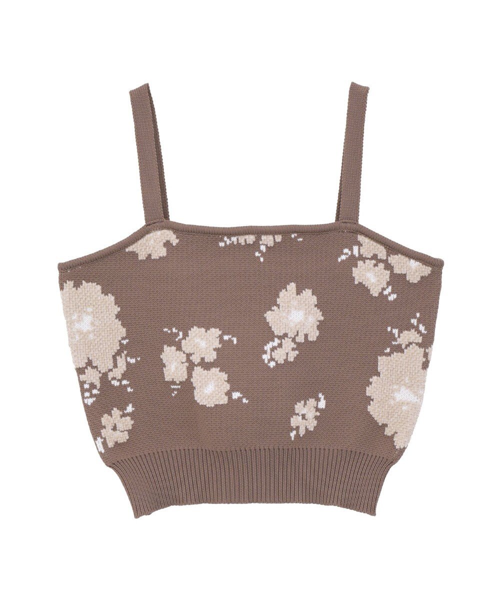 earth music&ecology SET2点フラワージャガードカーデ+ビスチェ 