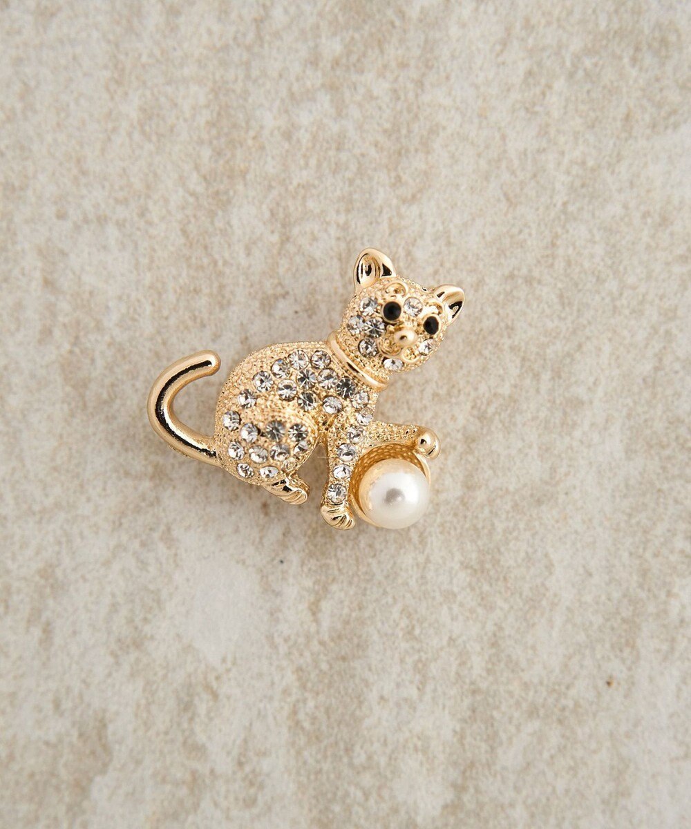 YECCA VECCA キャットパールブローチ 