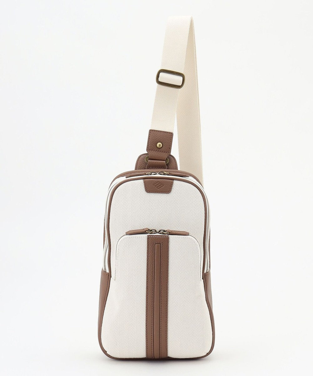 JOSEPH ABBOUD 【軽量/コンパクト】 ヘリンボンキャンバス ボディバッグ 