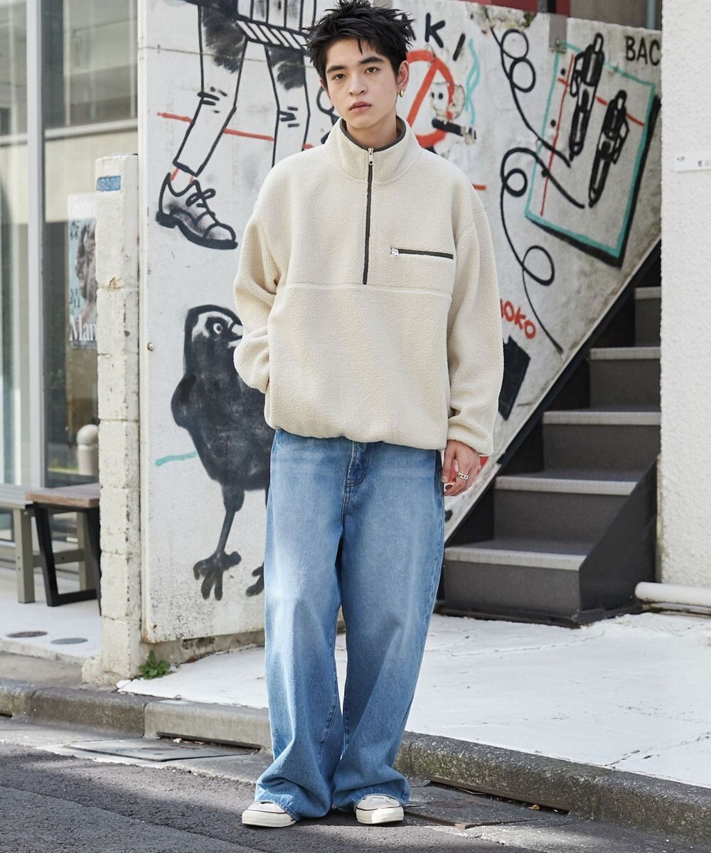 WEGO 【ユニセックス着用】フリース　ハーフZIPプルオーバー 