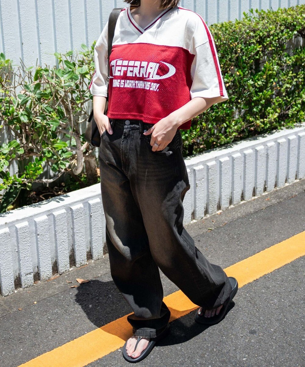 WEGO 2ライン切り替えメッシュショートT 