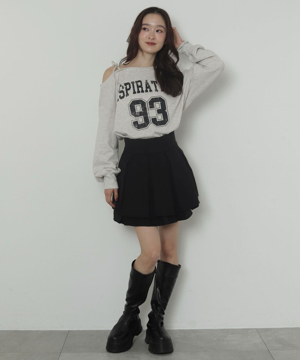 WEGO ハイウエスト2段プリーツスカパン 