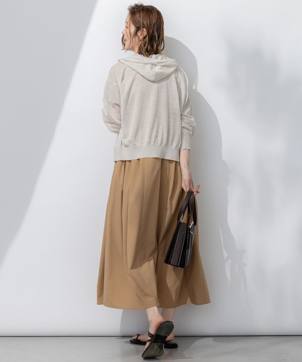 23区 【洗える】シャイニーシアー ニット パーカー 