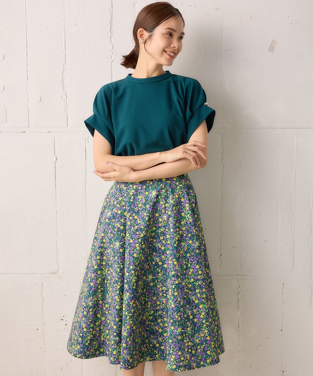 組曲 L 【WEB限定】ライトジョーゼット袖タック ブラウス 