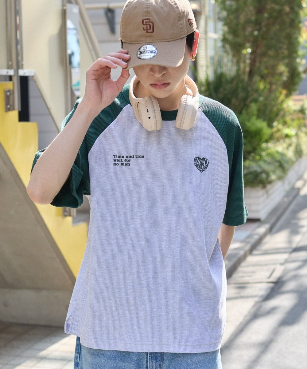 WEGO 【ユニセックス着用ITEM/MLサイズ展開】ワッフルラグランT（SS） 