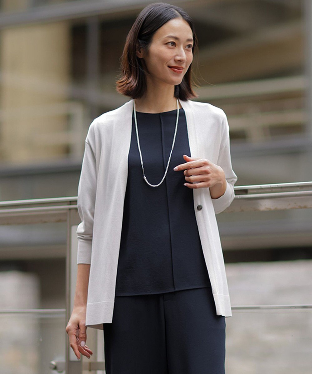 J.PRESS LADIES S COOL ヴィスコース ミドル丈 カーディガン 