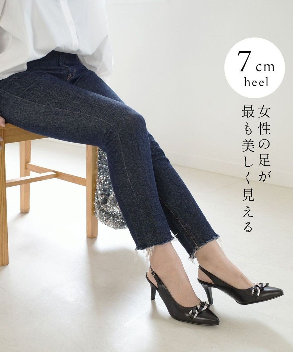 Pointer 日本製 本革チェーンビット付きバックバンドミュール 