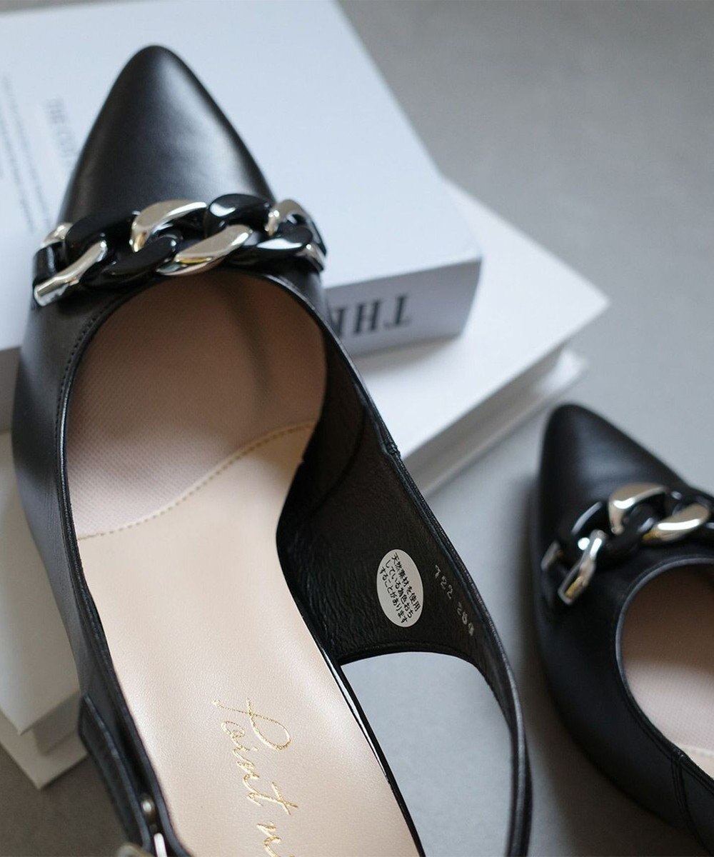 Pointer 日本製 本革チェーンビット付きバックバンドミュール 