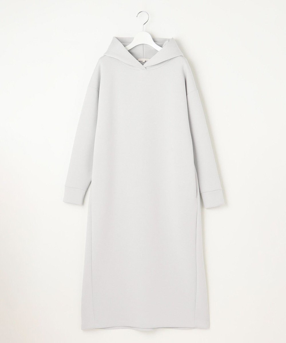 自由区 L 【WEB限定・洗える】マットストレッチダンボールフーディー ワンピース 