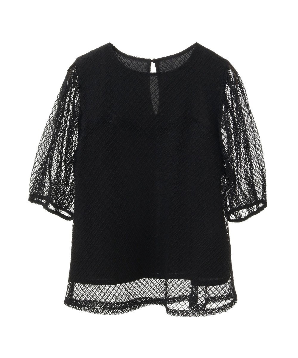 earth music&ecology 袖シアーレースプルオーバー 