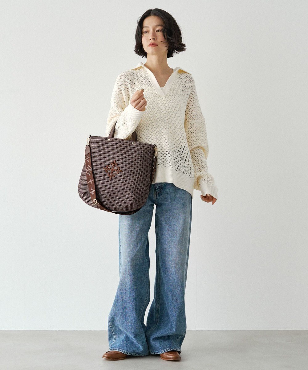 russet スリム2WAYトートバッグ <ナイロンラフィア>(CE-1717-WEB) 