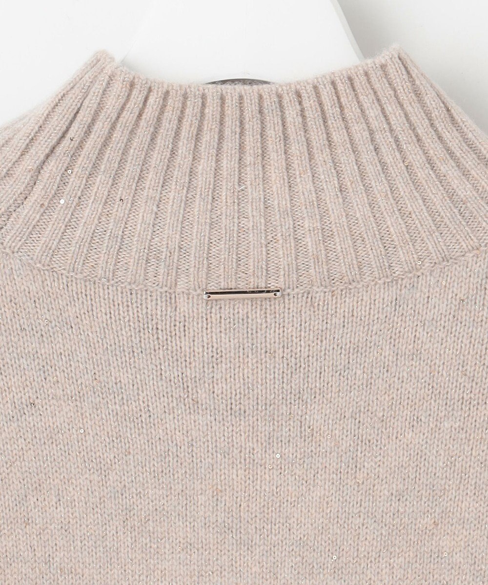 自由区 ウールカシミヤブレンドスパンコールハイネック ニット 