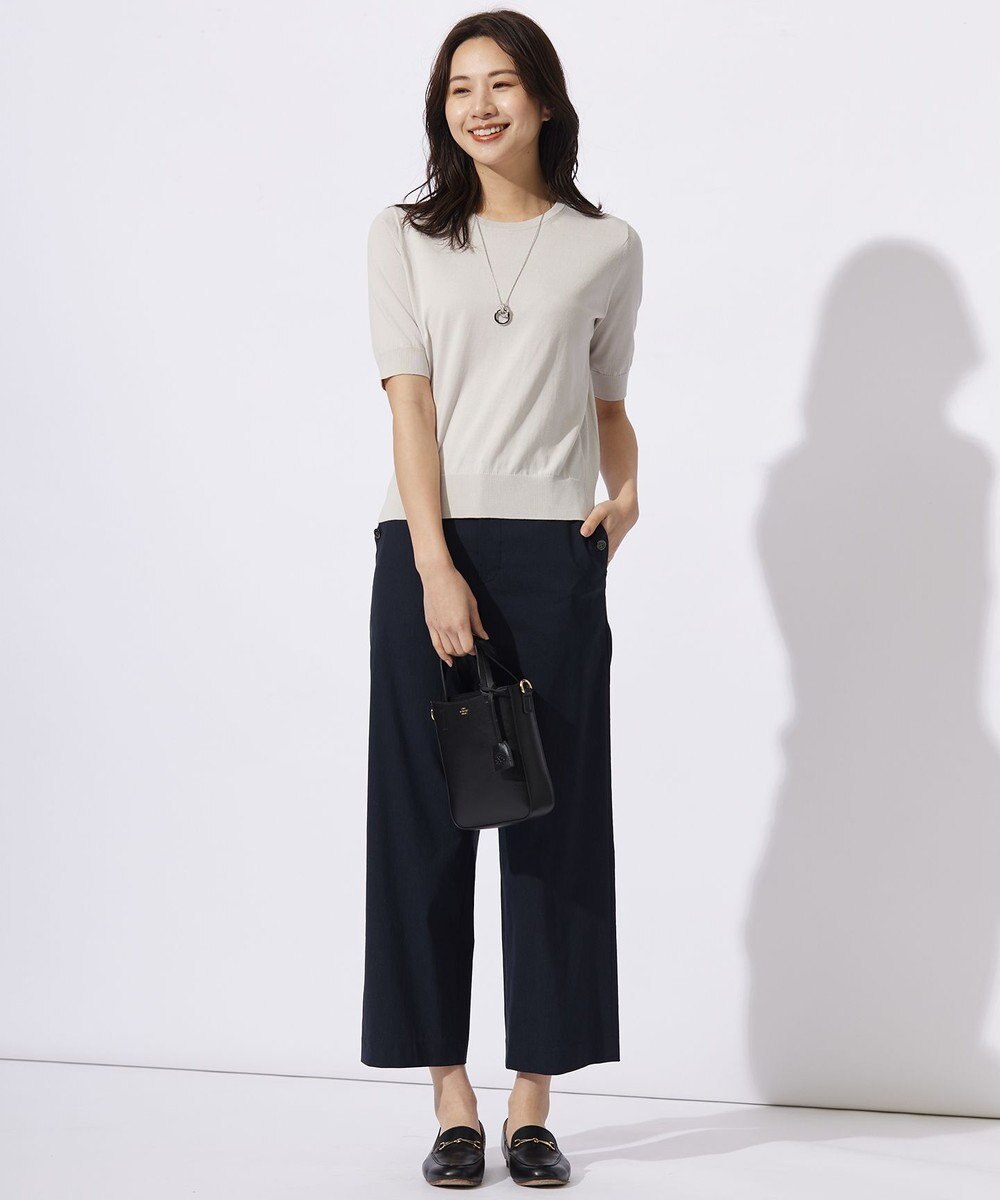 J.PRESS LADIES 【洗える】BASIC HT-COTTON クルーネック ニット 