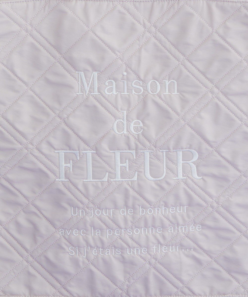 Maison de FLEUR ブランドロゴ刺繍キルティングスクエアトート 