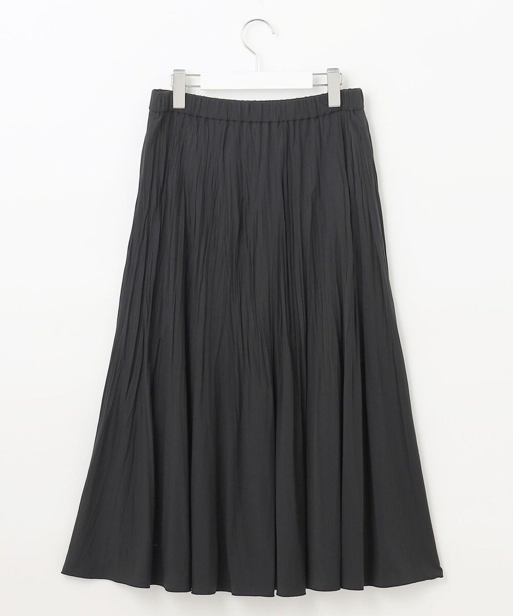 J.PRESS LADIES L 【洗える】パウダリージャージー ランダムプリーツ スカート 