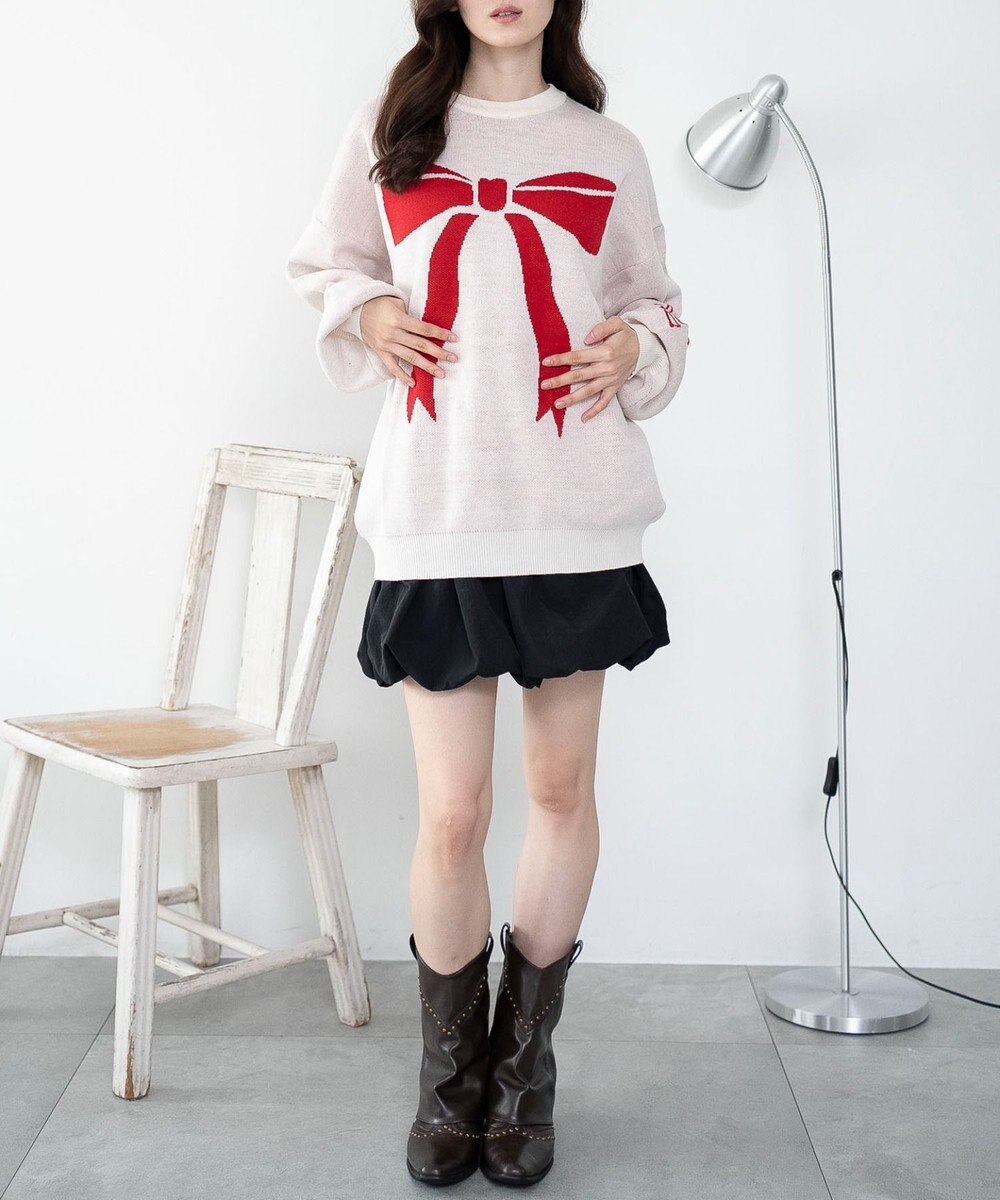 WEGO 【洗える】グラフィックニットBIGプルオーバー 