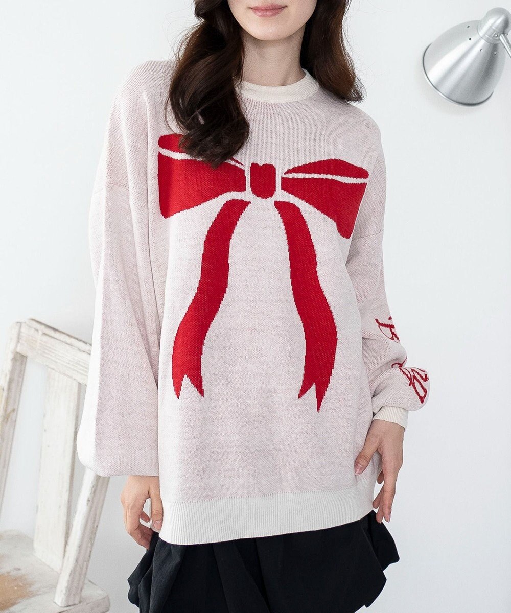 WEGO 【洗える】グラフィックニットBIGプルオーバー 