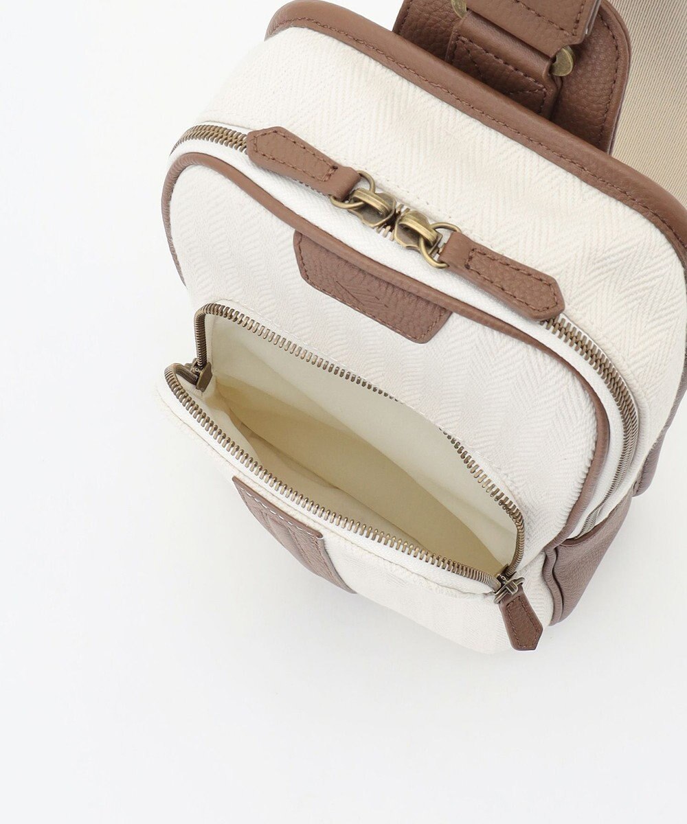 JOSEPH ABBOUD 【軽量/コンパクト】 ヘリンボンキャンバス ボディバッグ 