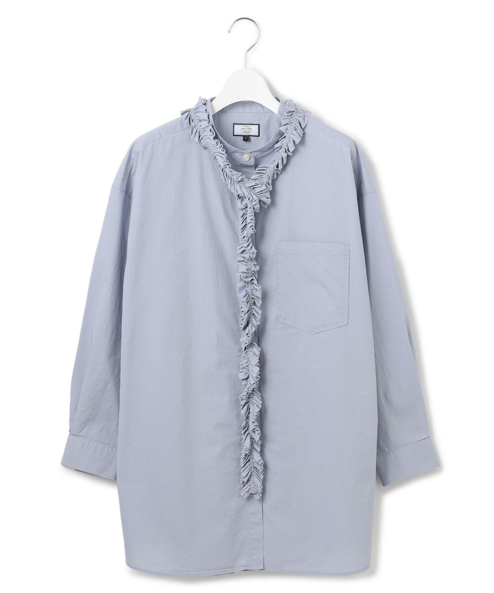 J.PRESS YORK STREET 【WOMEN】ワンウォッシュタイプライター フリルレイブラウス 