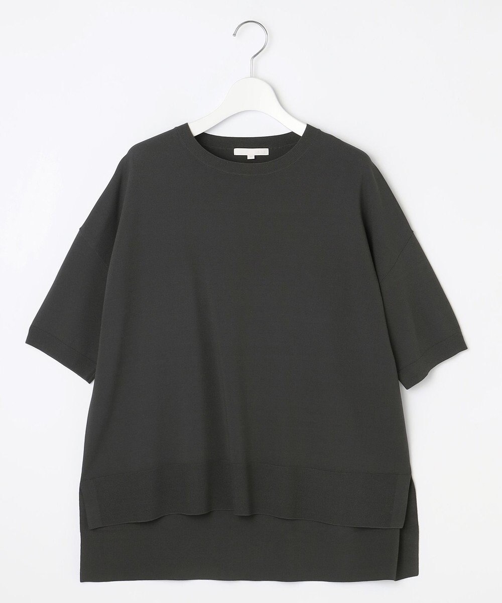 自由区 【接触冷感・UVカット・WEB限定カラーあり】クレープストレッチプルオーバー ニット 