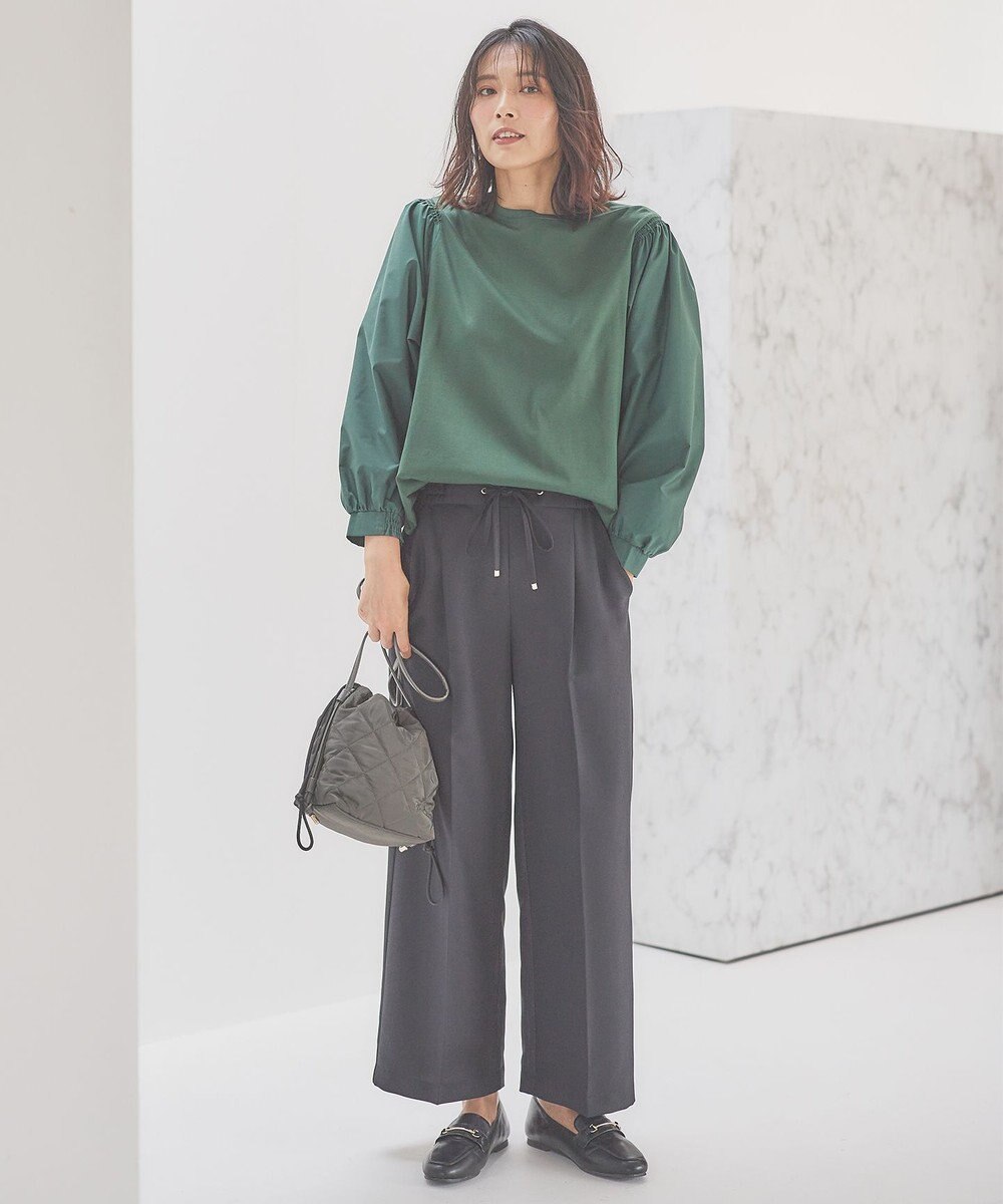 ANY 【洗濯機可能/セットアップ対応/ウエストゴム】イージィケア美脚ワイドパンツ 