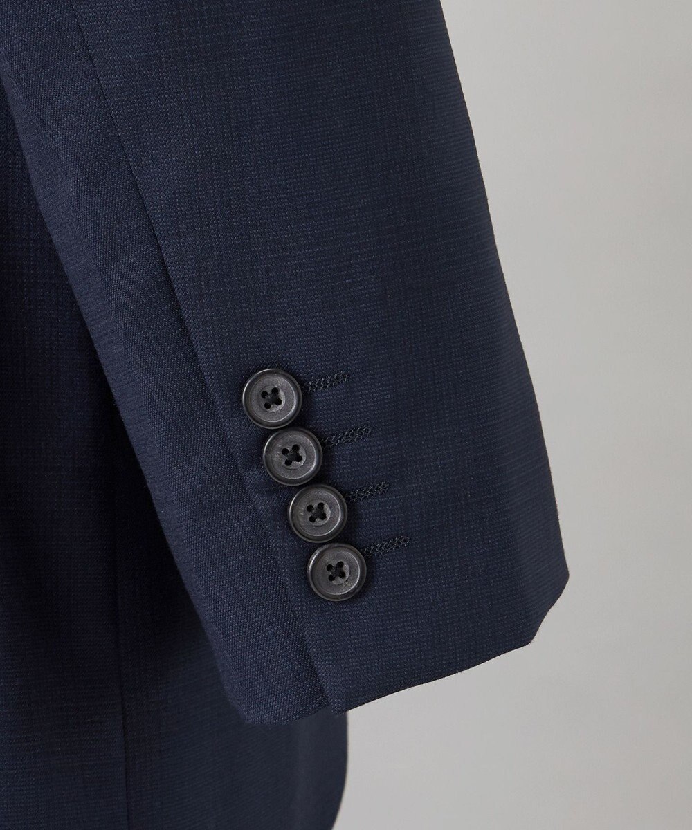 GOTAIRIKU 横に伸びる【TasmaniaWool/タマニアウール】ストレッチ スーツ__ネイビー格子柄 
