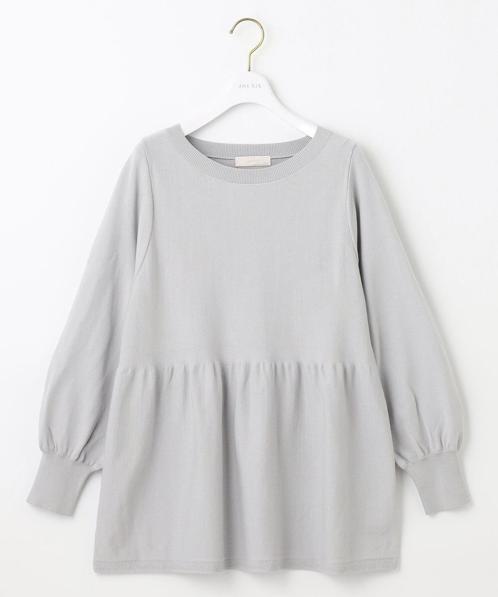 ANY SIS 【洗える】ペプラムニット プルオーバー 
