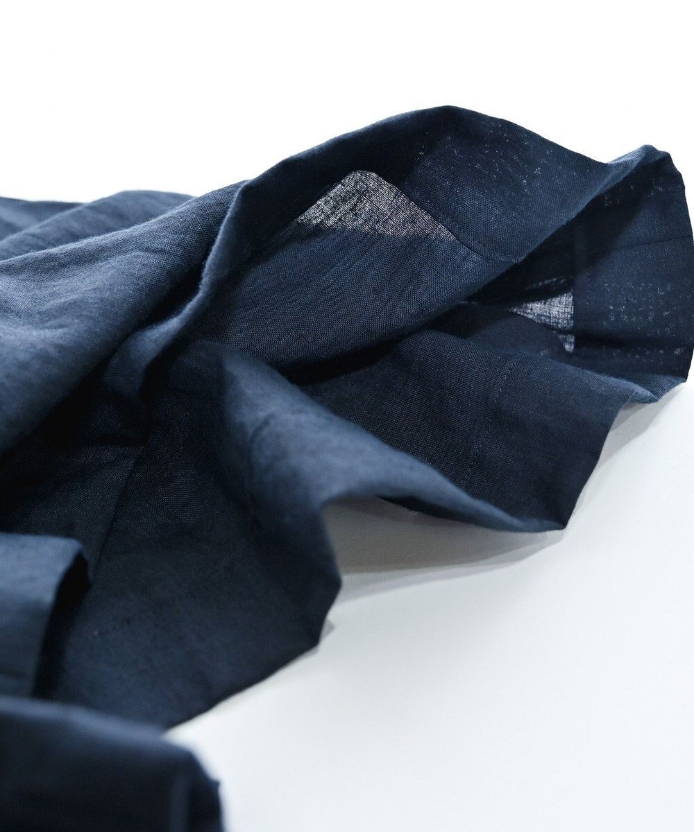 muuc 〈高品質ベルギーリネン100%〉ウエストゴムあり タックデザインワイドパンツ 