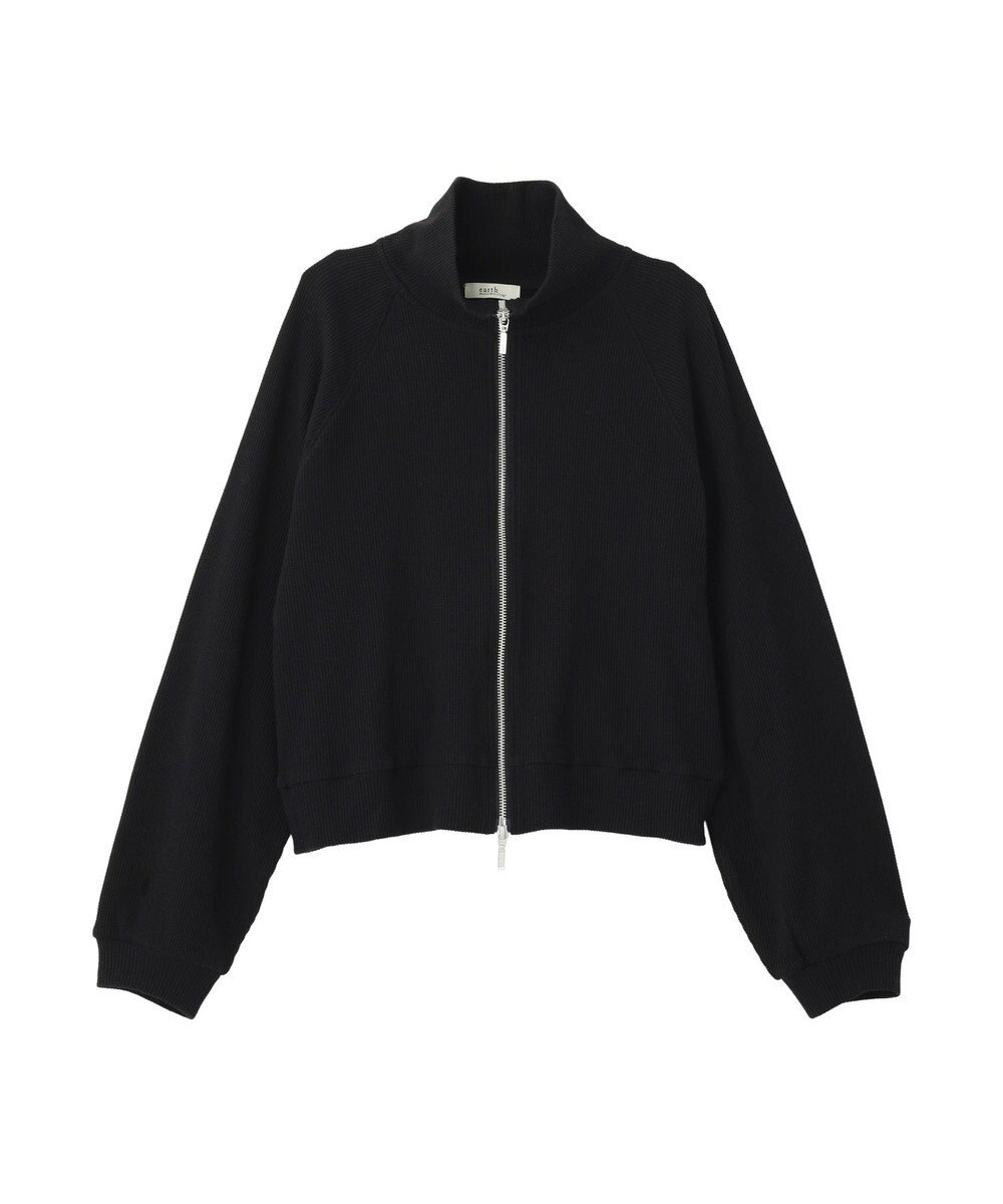 earth music&ecology 【予約】【綿100％】ダブルジップワッフルカーディガン 