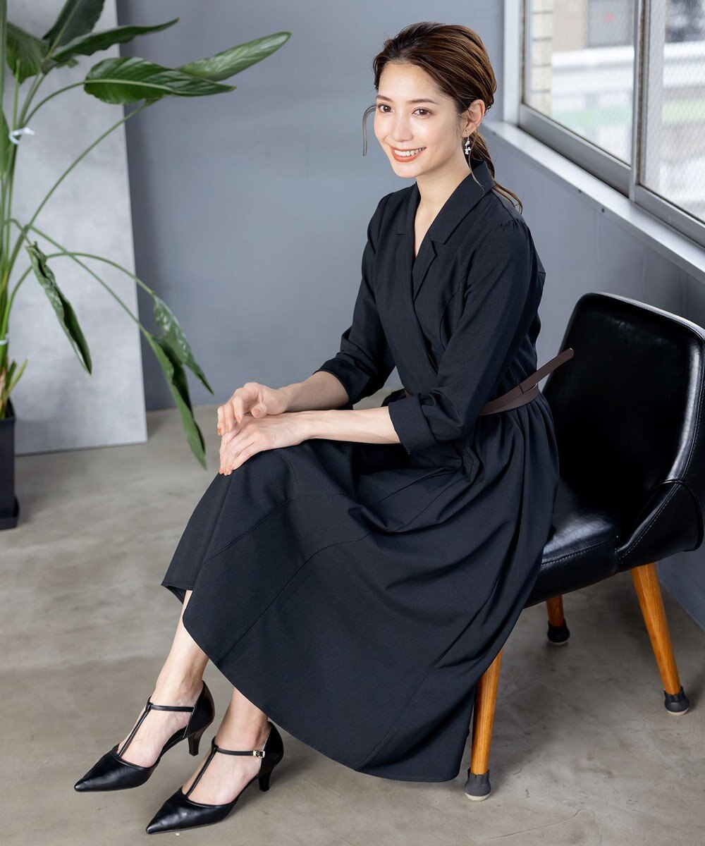 Tiaclasse 【洗える】テーラードカラーワンピース 