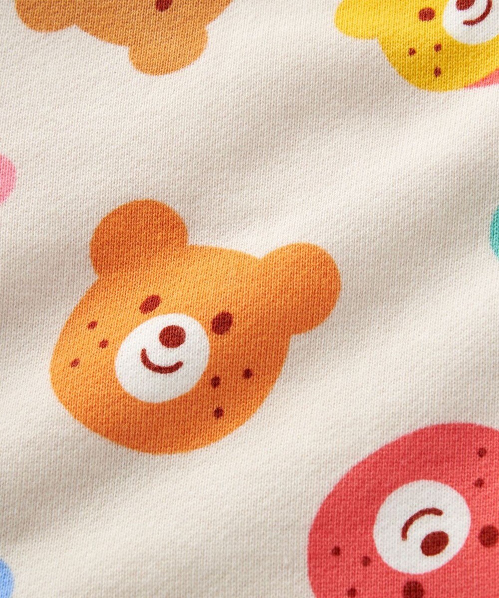 MIKI HOUSE HOT BISCUITS 【80-120cm】カラフルビーンズ 総柄 裏毛パイル素材 パンツ 