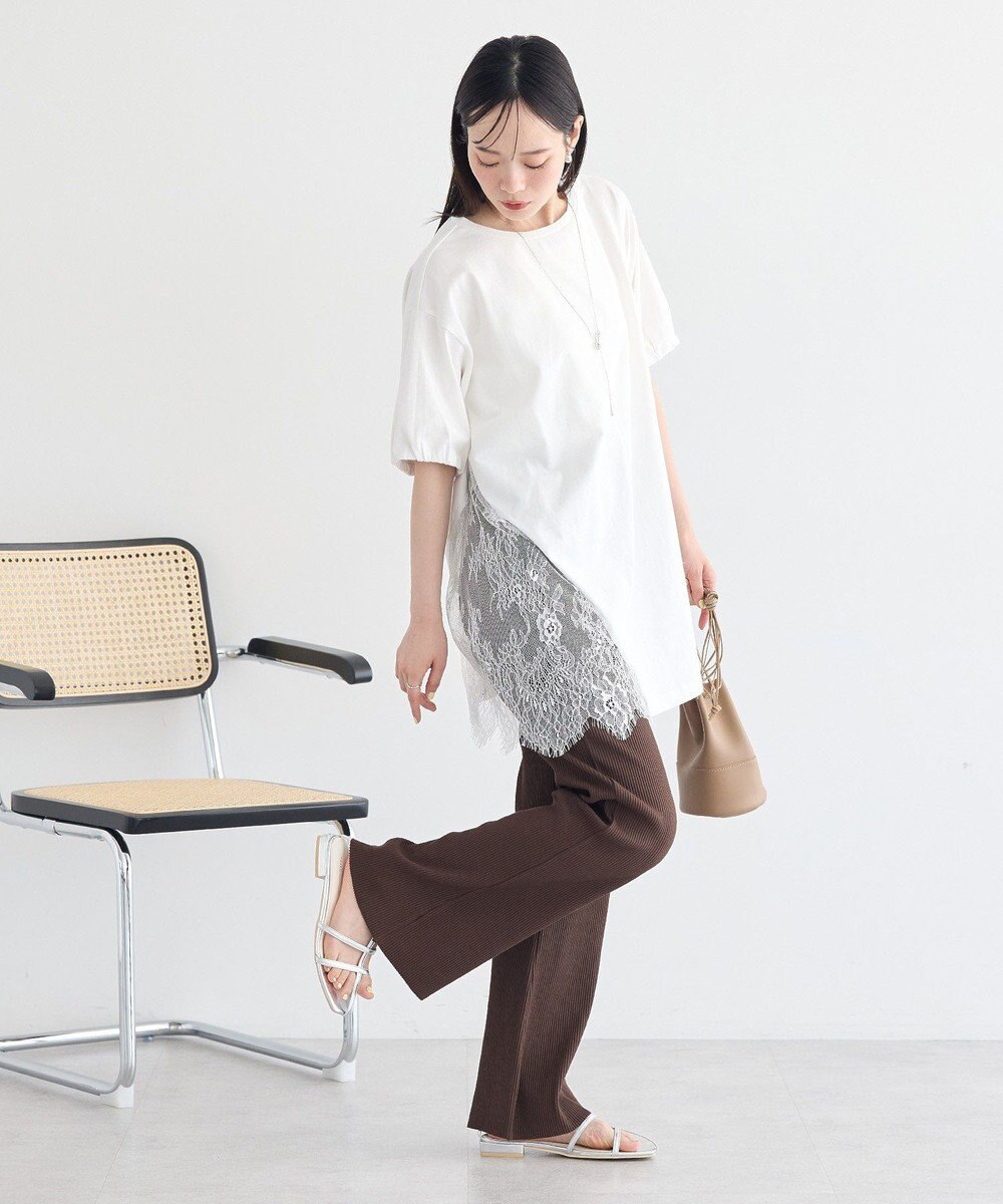 earth music&ecology アシメレースビッグTシャツ 