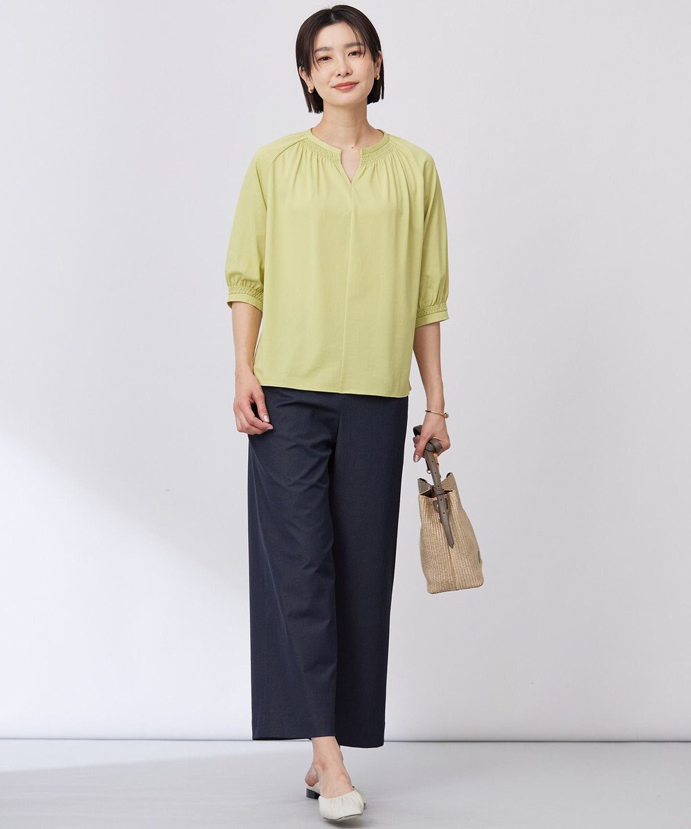 J.PRESS LADIES 【洗える】トリコットバイオ シャーリング カットソー 