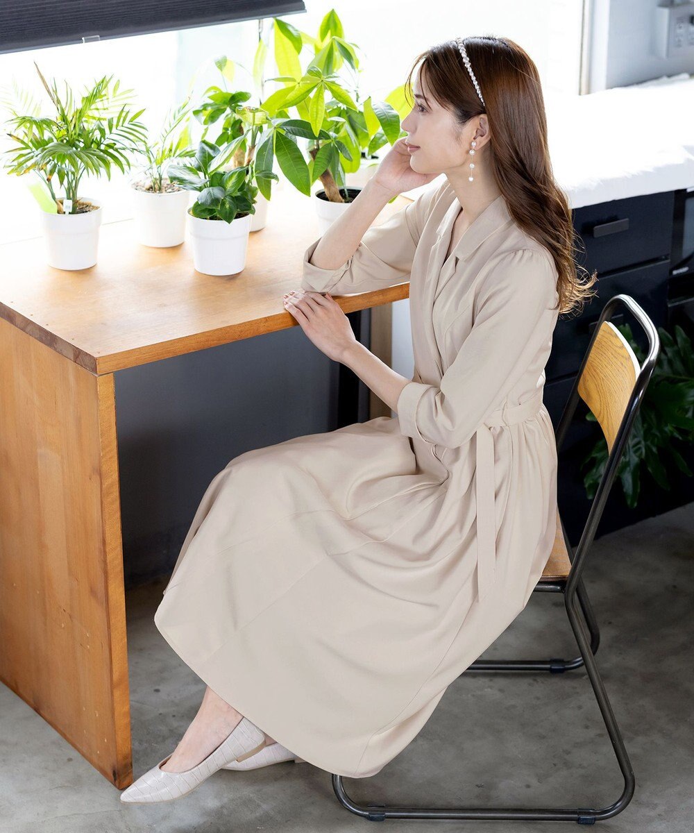 Tiaclasse 【洗える】テーラードカラーワンピース 