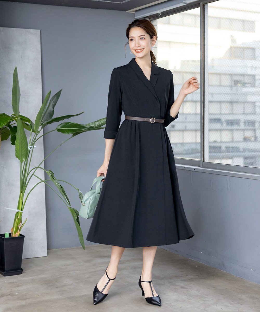 Tiaclasse 【洗える】テーラードカラーワンピース 