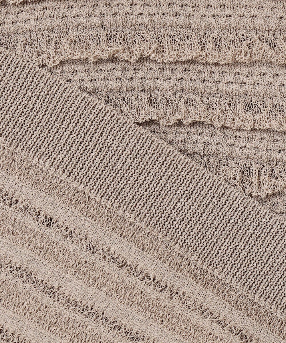 自由区 【カトリエムブーケ】Texture cardigan フリルショートカーディガン 