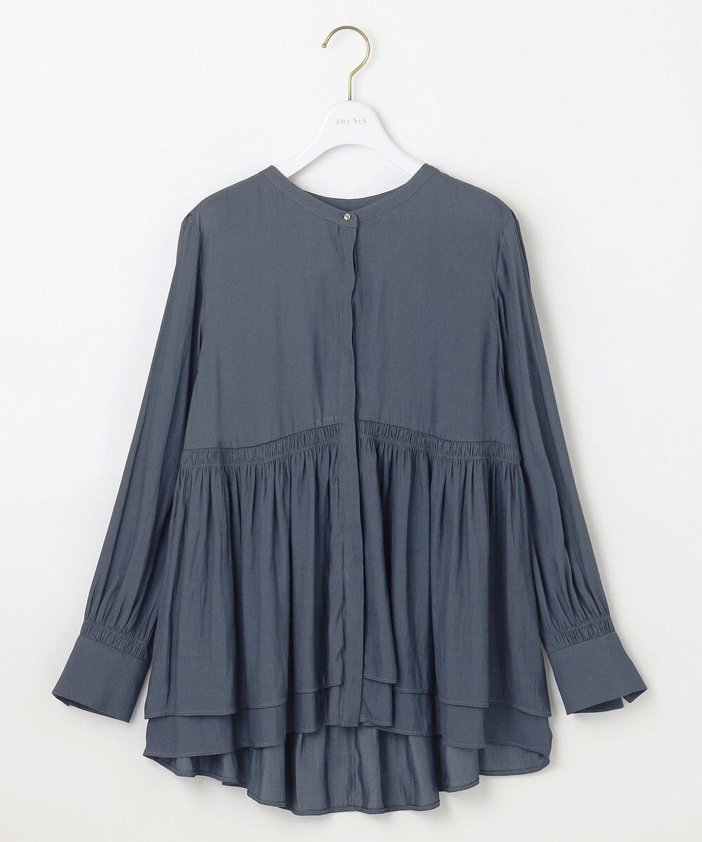 ANY SIS S 【洗える】かさねシャーリング ブラウス 