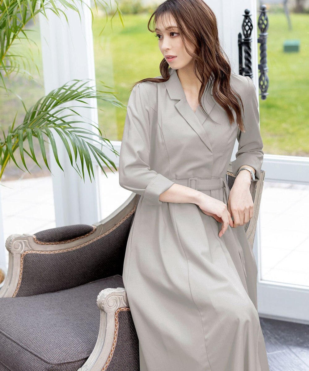 Tiaclasse 【洗える】テーラードカラーワンピース 